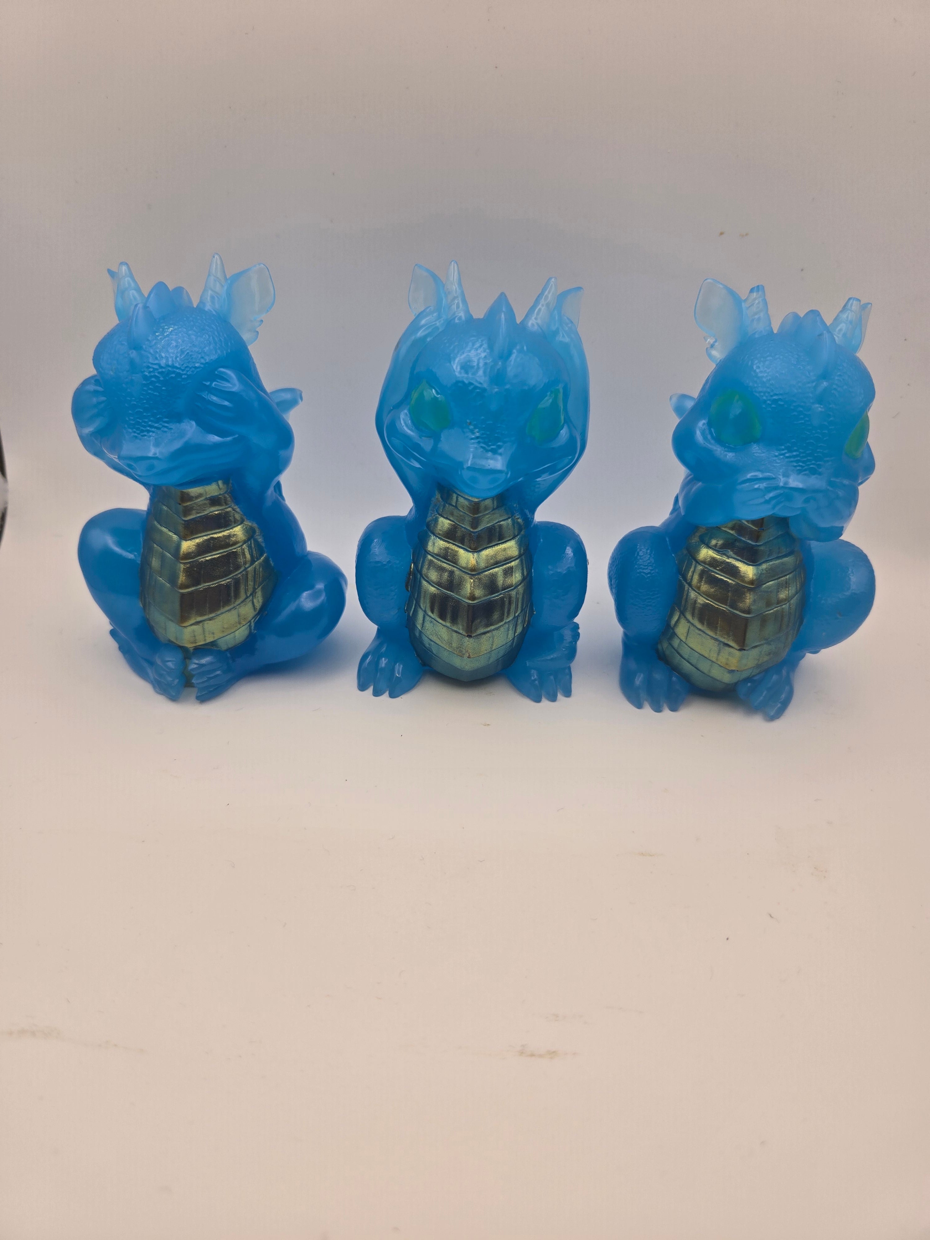 3 Dragon Resin Set - See No Evil, Speak No Evil, Hear No Evil